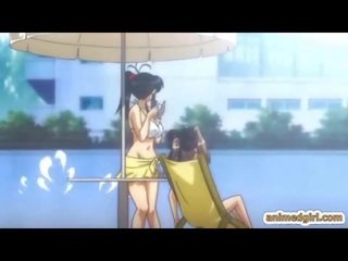 シーメール エロアニメ bigboobs 足コキ と ハード ファック で ザ· 水泳 プール
